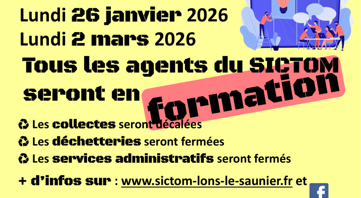 Lundis 26 janvier &amp; 2 mars 2026 : le SICTOM en formation !