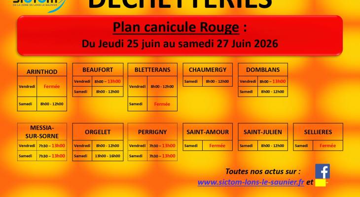 Déchetteries : horaires canicule !